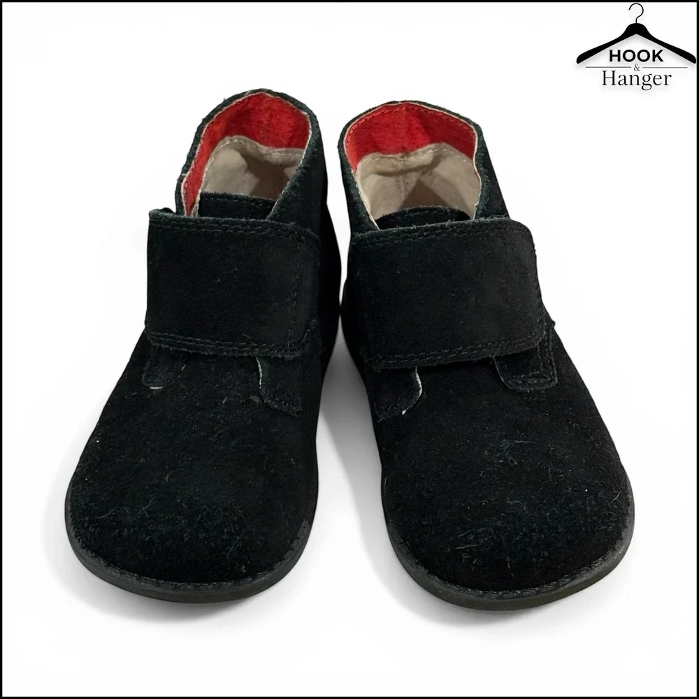 Livie & Luca Pollock Classic Black Suede Leather Baby Gift Toddler‎ Boots 6 NEW